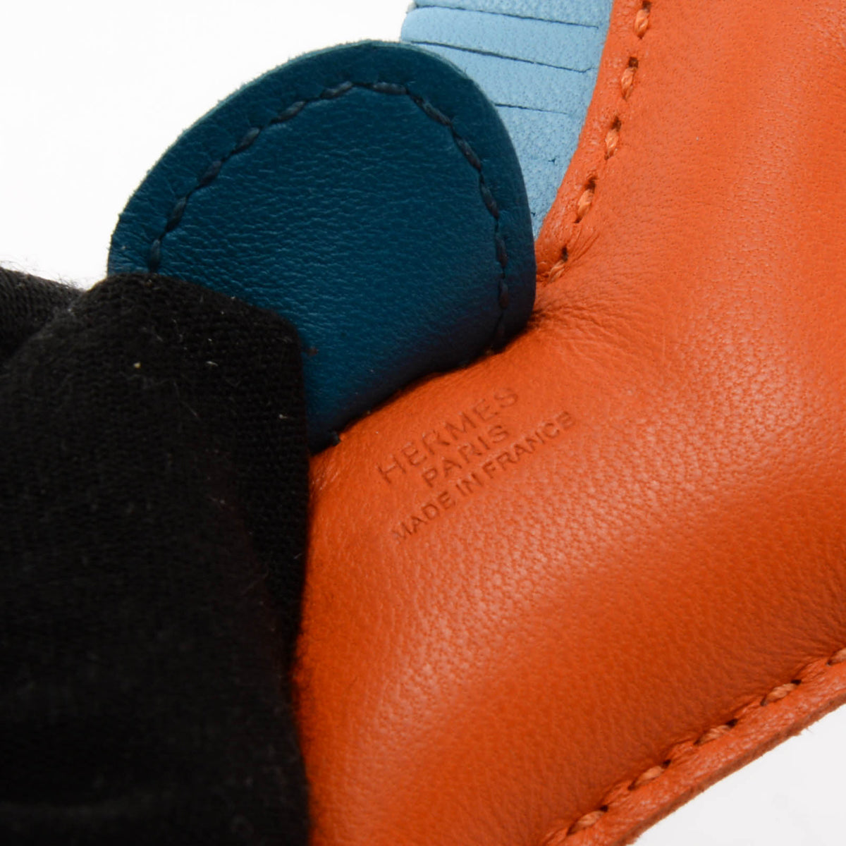 Hermes Feu/Celeste/Blue Ismire Milo Lambskin Rodeo PM