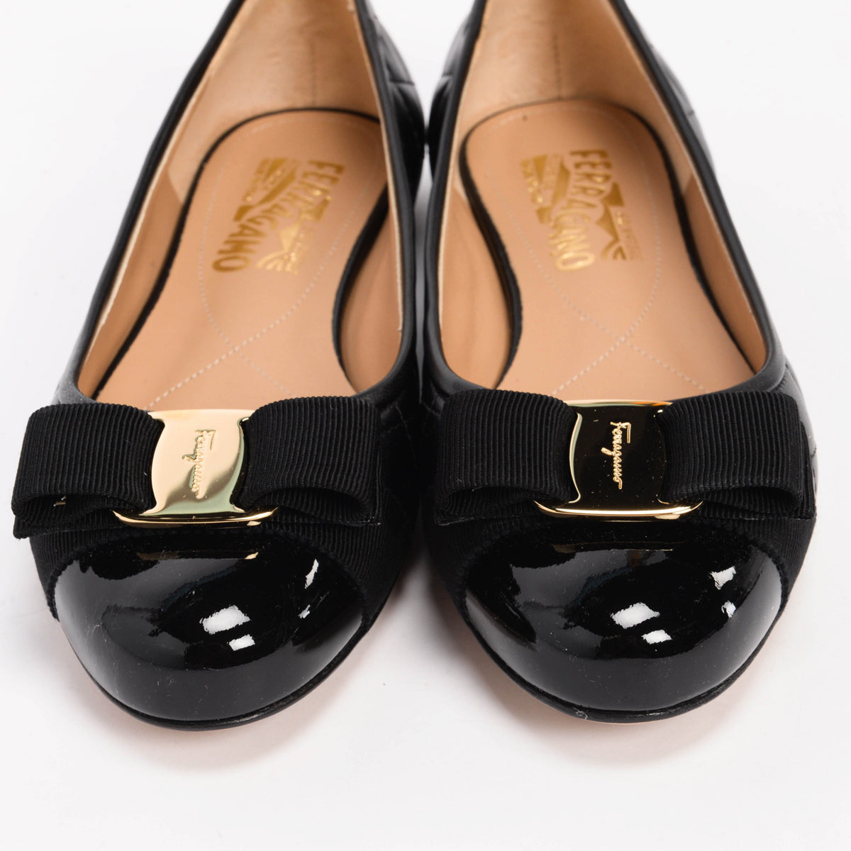 Ferragamo Black Quilted Lambskin Varina Ballet Flats 7