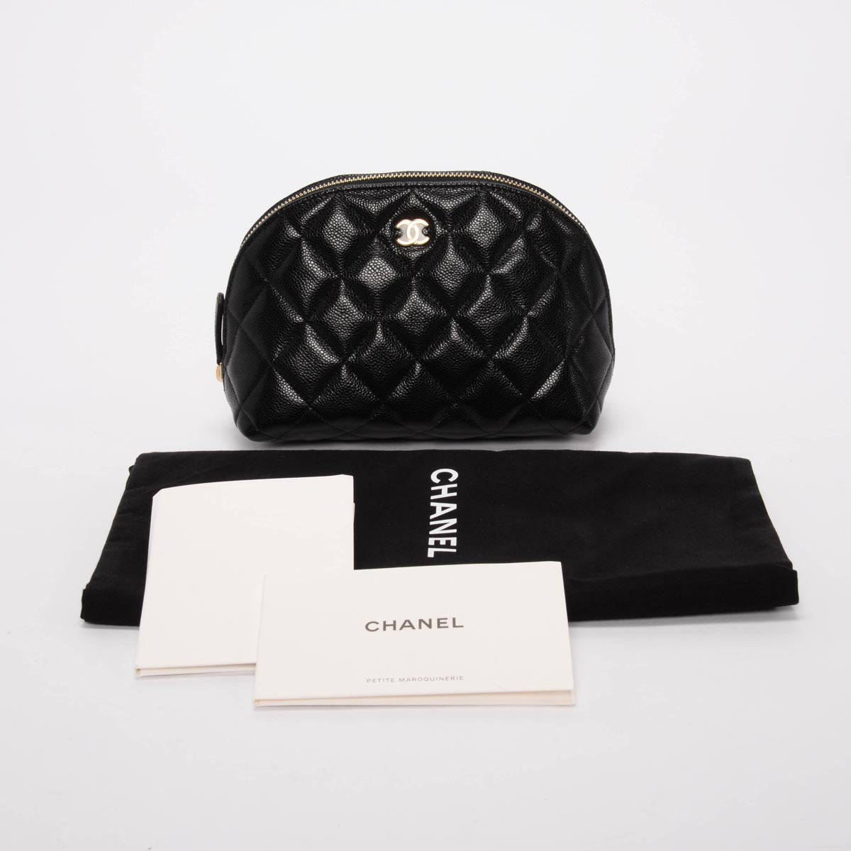 Chanel Black Caviar CC Cosmetic Case