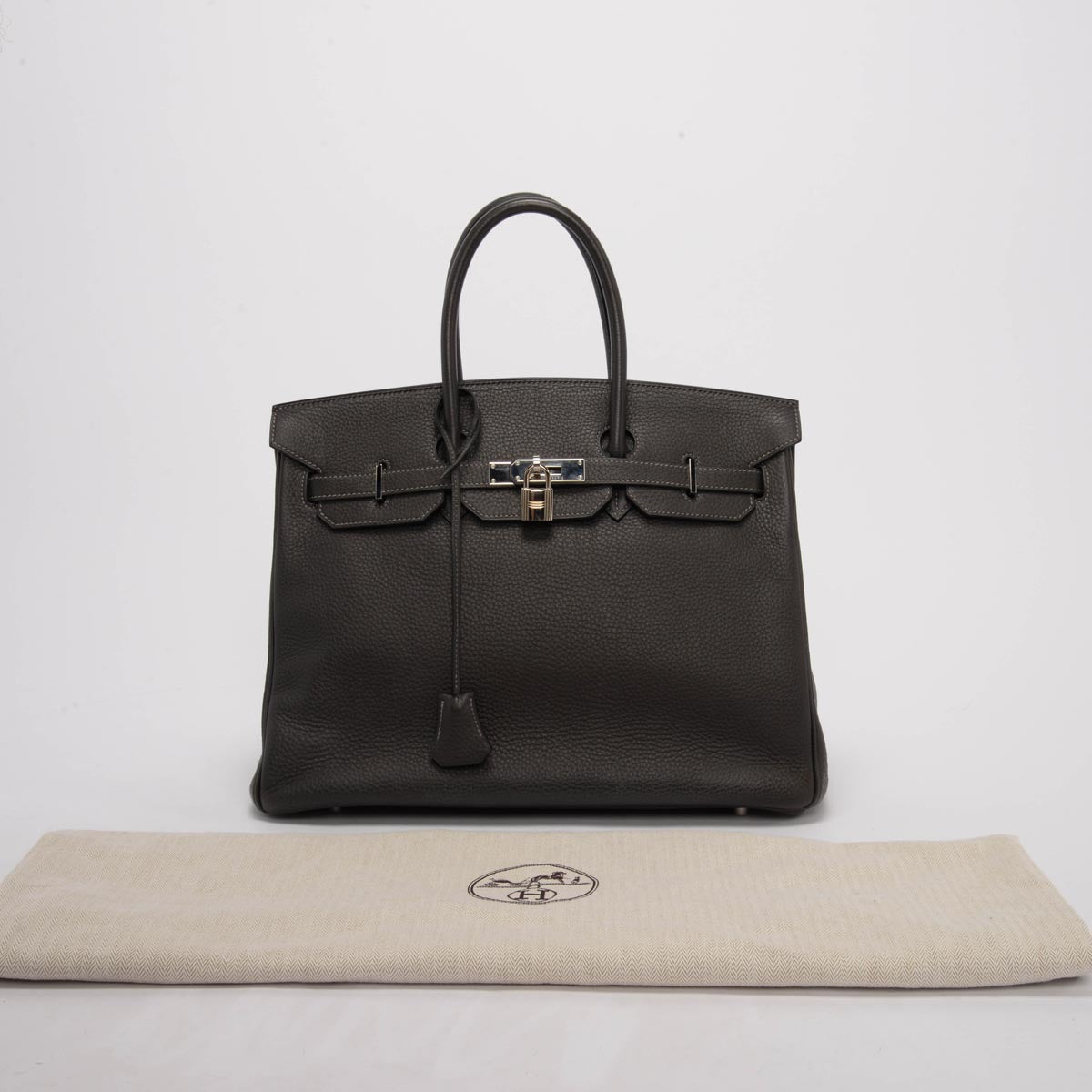 Hermes Graphite Clemence Birkin 35 PHW