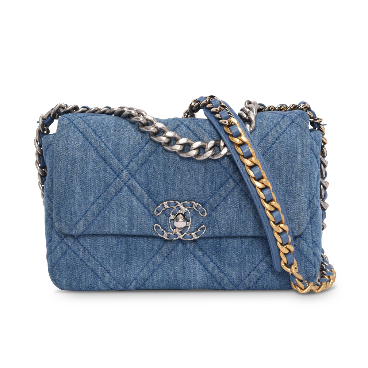 Chanel Light Quilted Denim 19 Flap Bag