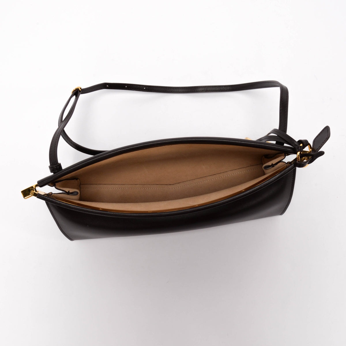 Alaia Dark Brown Calfskin Le Click East West Medium Bag