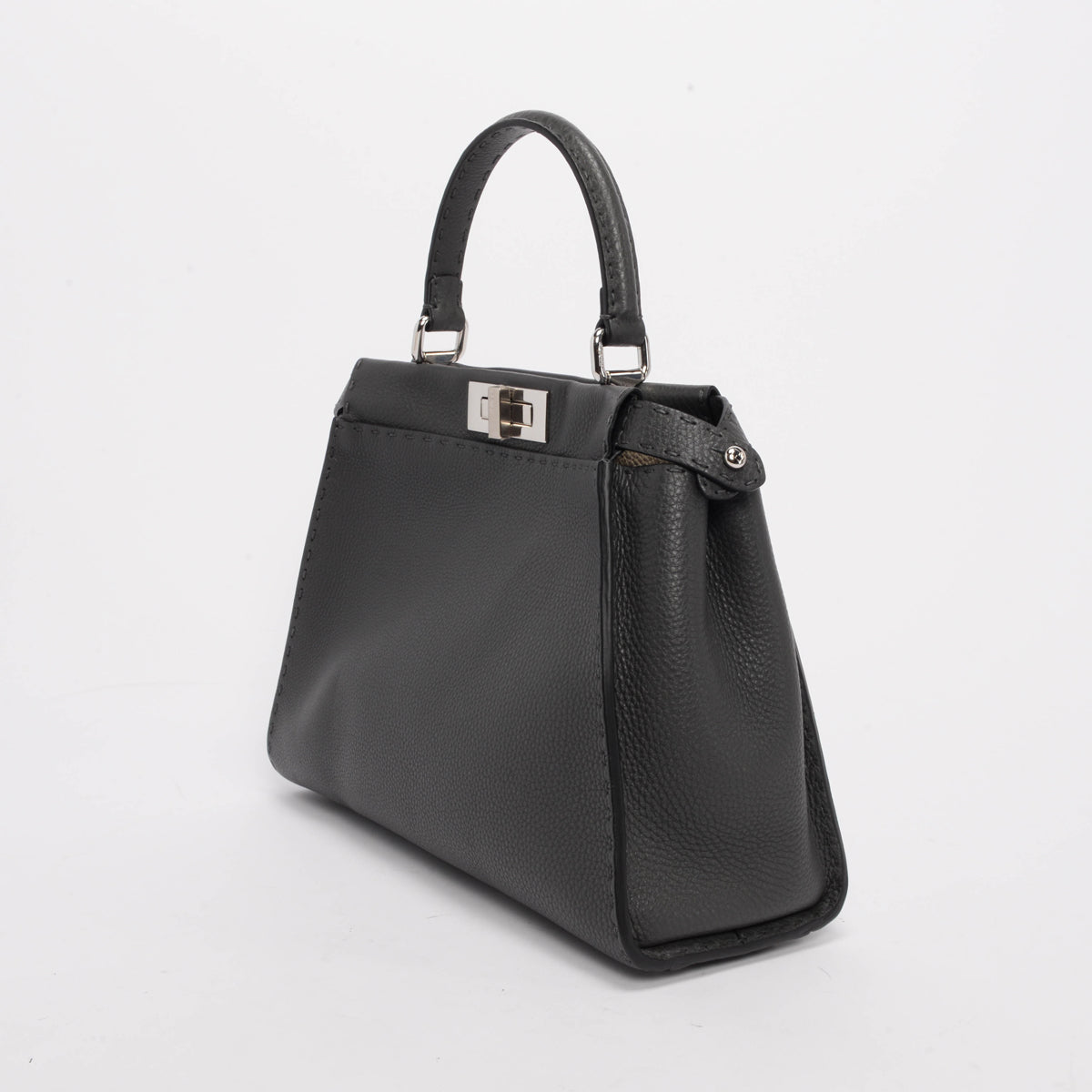 Fendi Charcoal Selleria Medium Peekaboo Bag