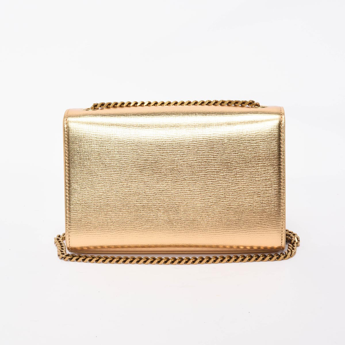 Saint Laurent Gold Metallic Calfskin Small Kate Tassel Bag