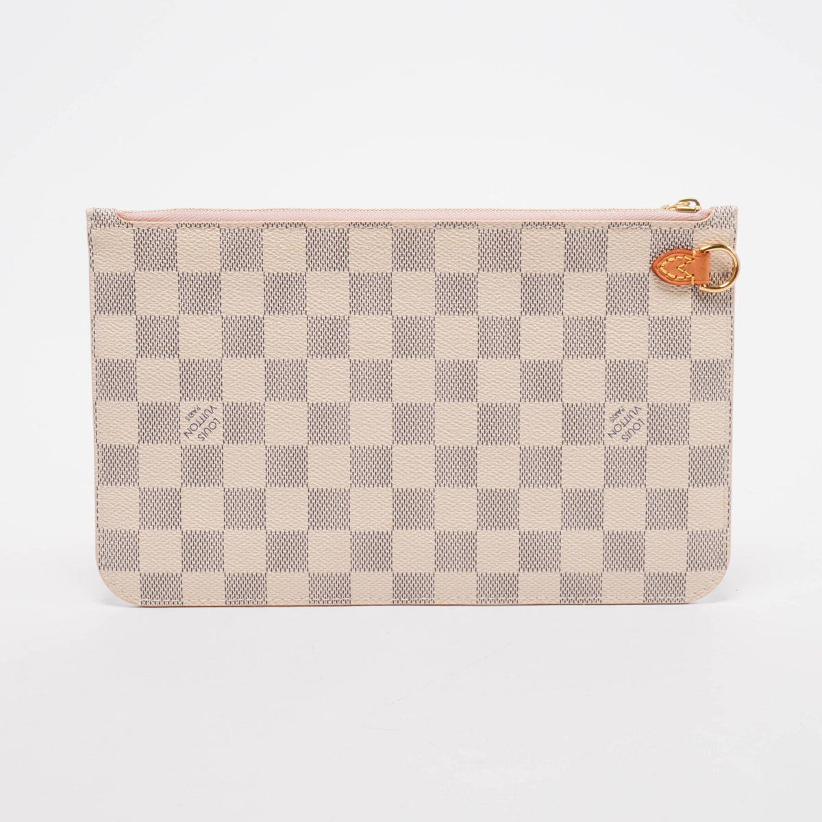 Louis Vuitton Rose Ballerine Damier Azur Neverfull Pouch