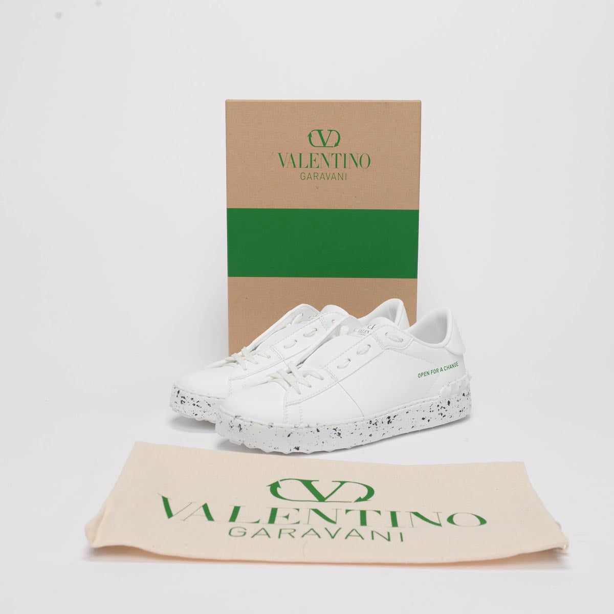 Valentino White Open For Change Sneakers 38