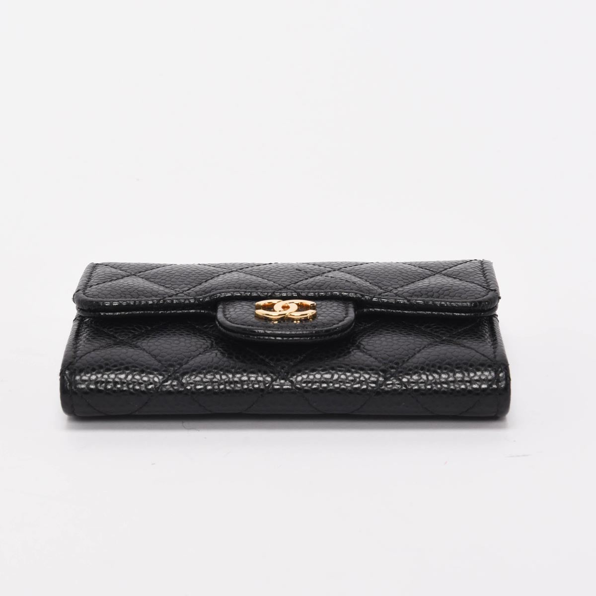 Chanel Black Quilted Caviar Classic Card Holder