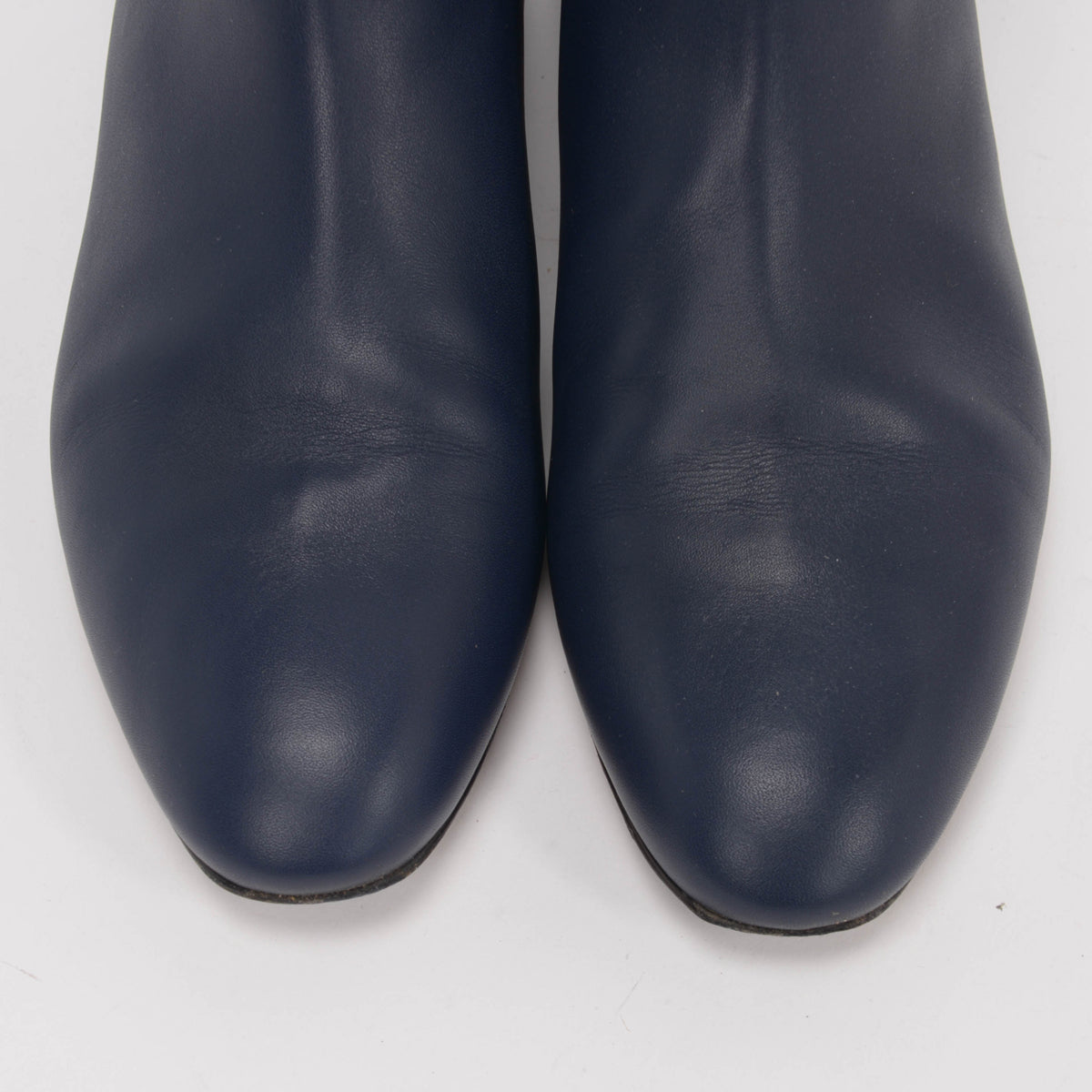 Jimmy Choo Navy Calfskin Hallie Studded Boots 38