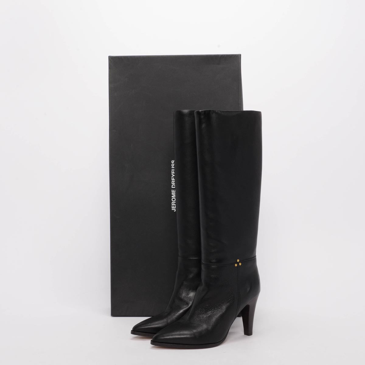 Jerome Dreyfuss Black Calfskin Long Boots 39