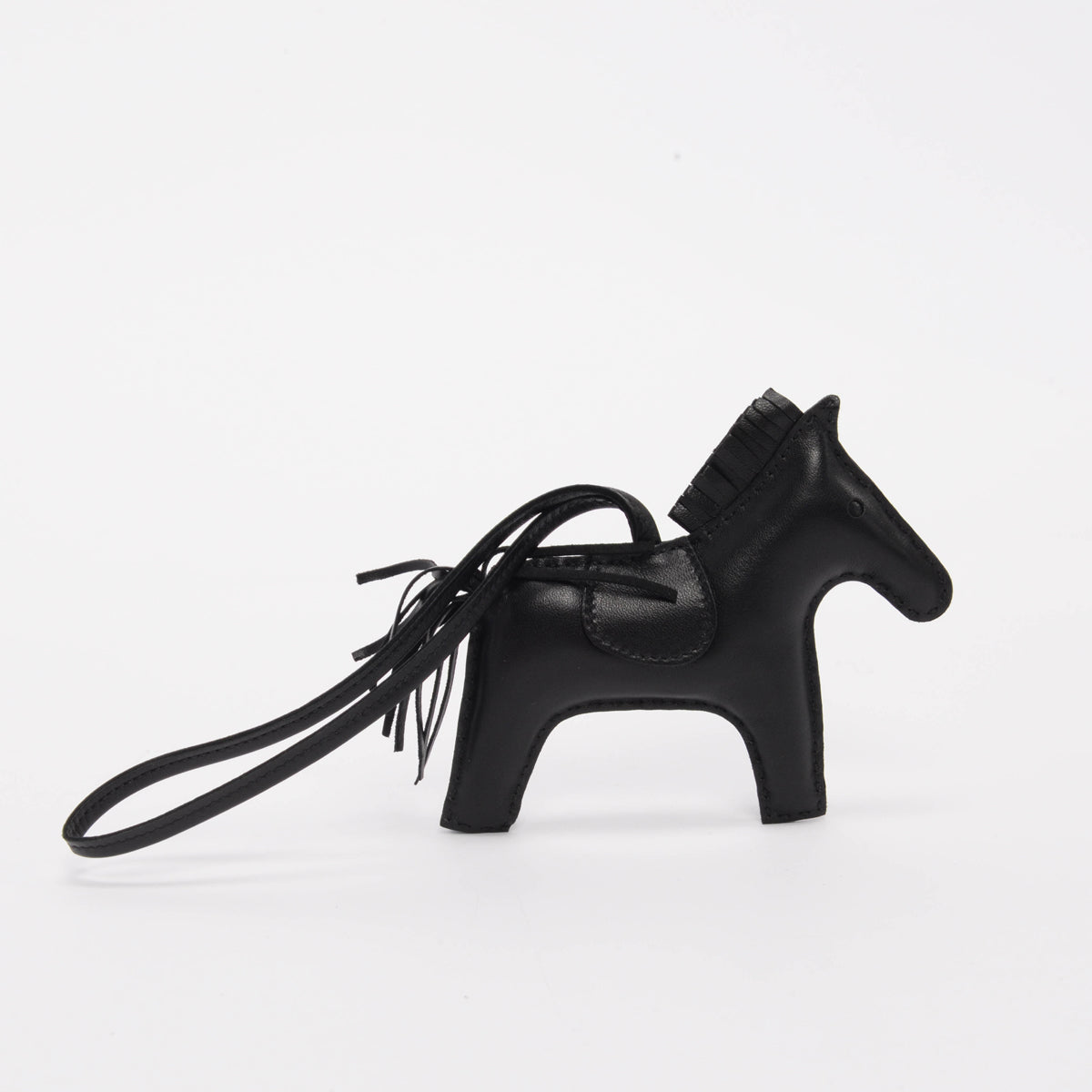 Hermes So Black Milo Lambskin Rodeo MM Bag Charm