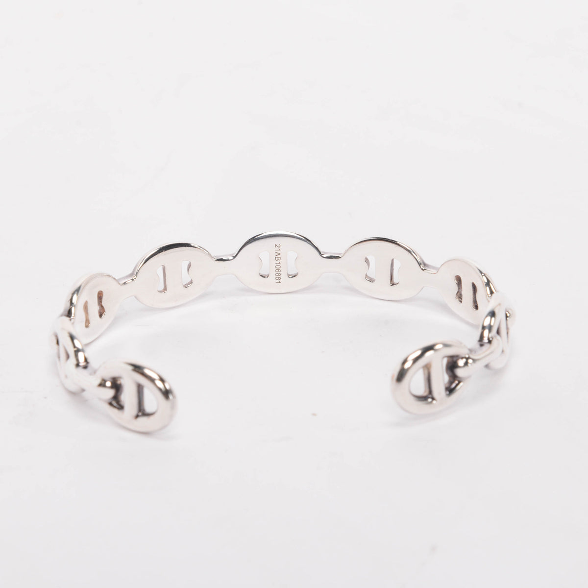 Hermes Sterling Silver Chain D'Ancre Enchainee Bracelet