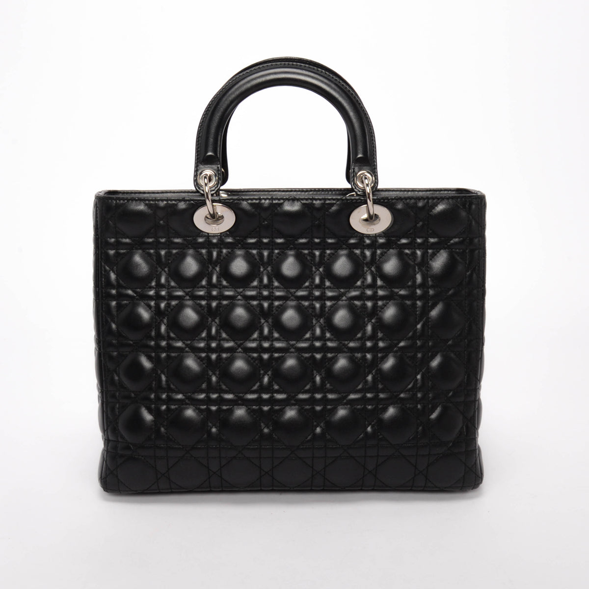 Dior Black Cannage Lambskin Large Lady Dior Tote