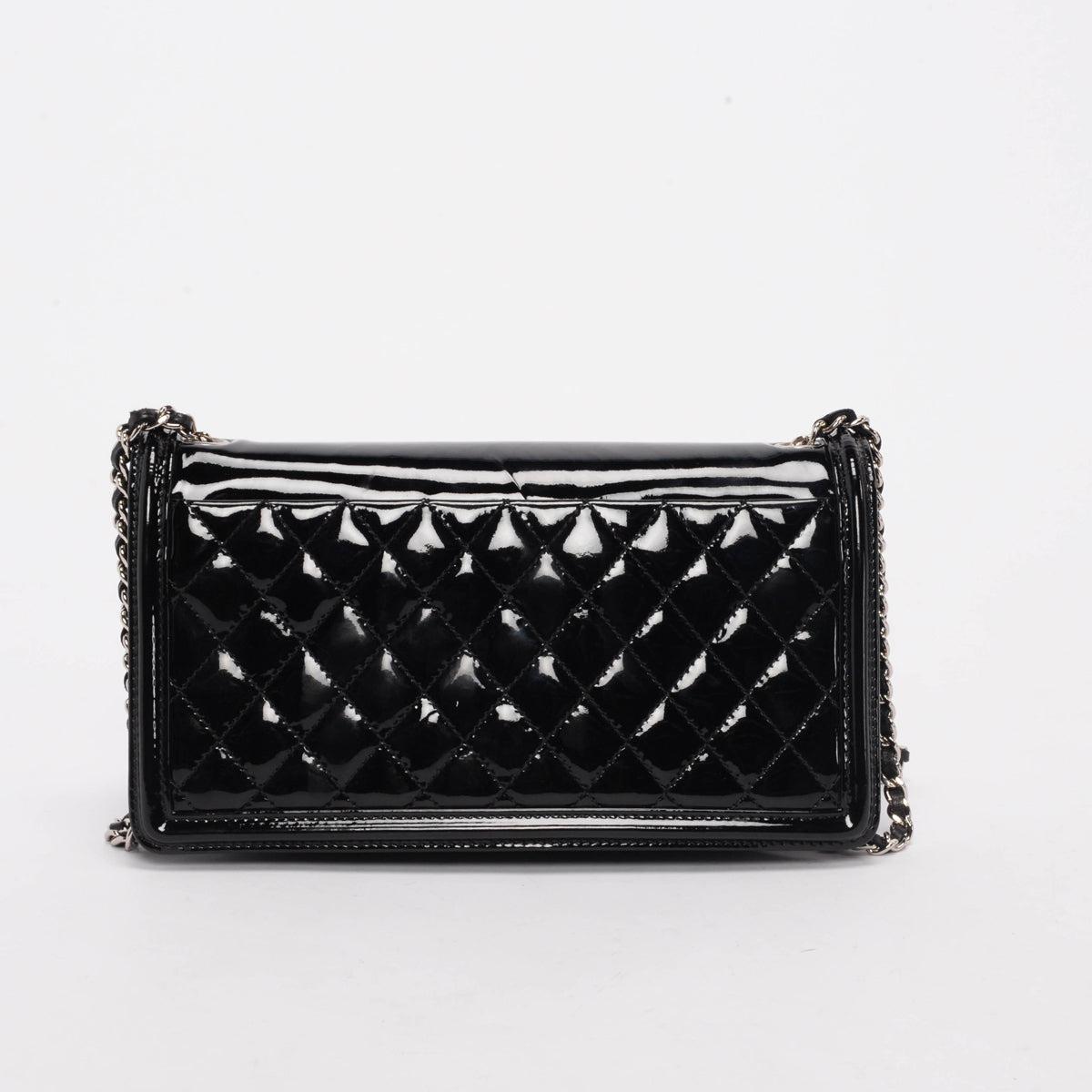 Chanel Black Patent & Crystal Boy Brick Flap Bag