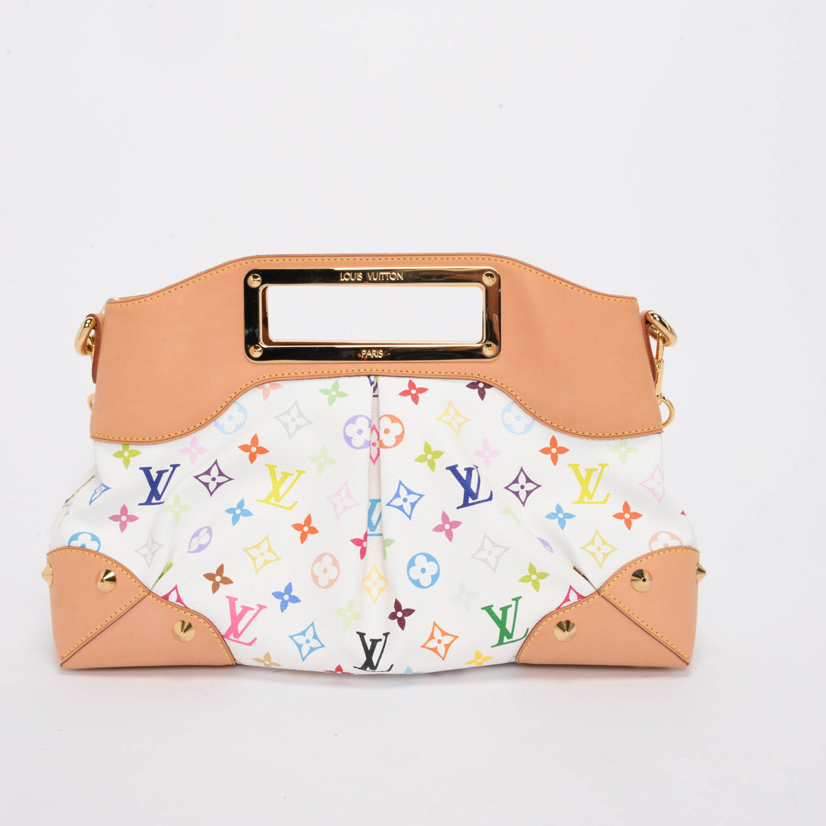 Louis Vuitton White Monogram Multicolore Judy MM Clutch