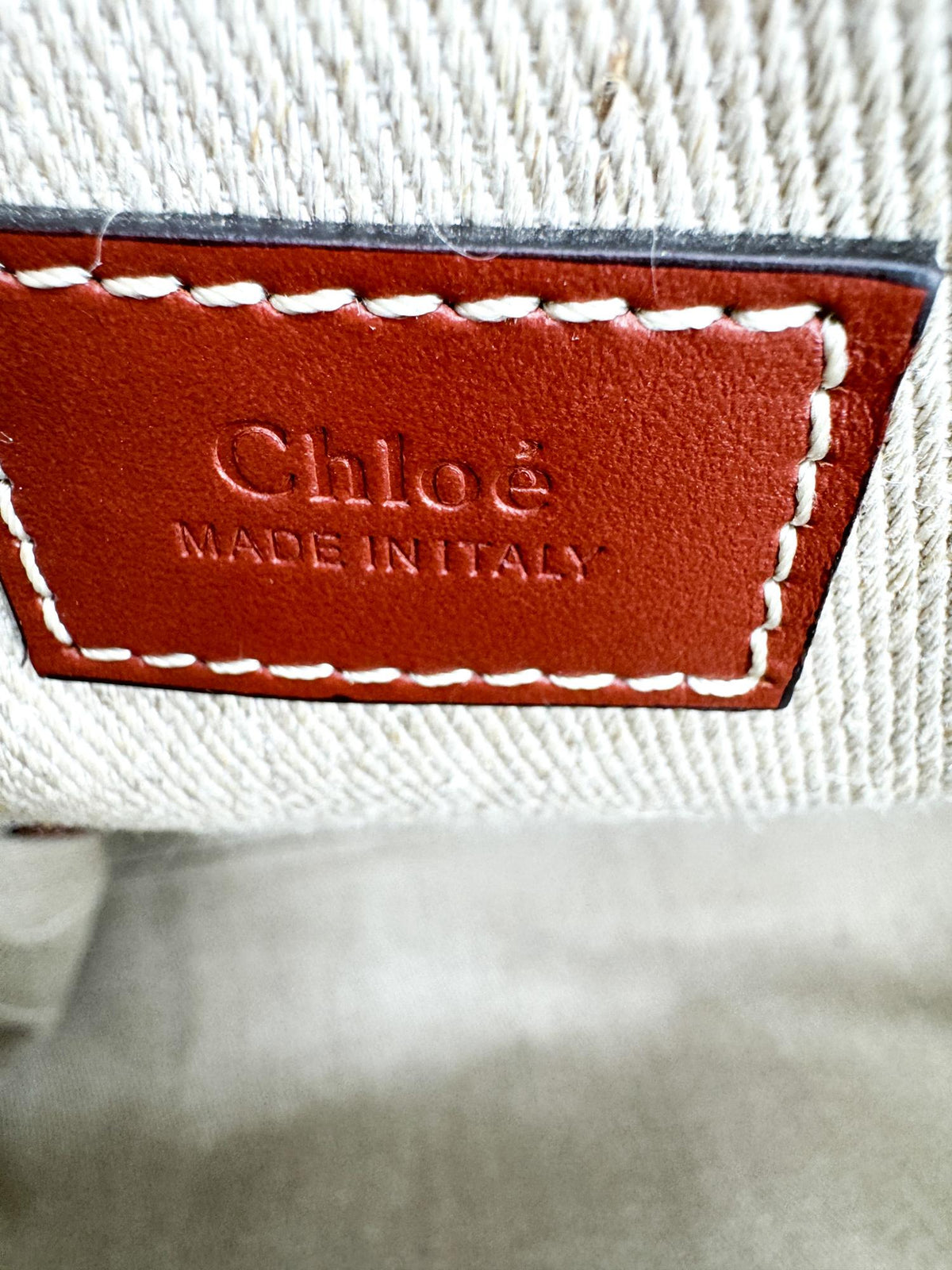 Chloe Brown Canvas with Leather Medium Woody Tote