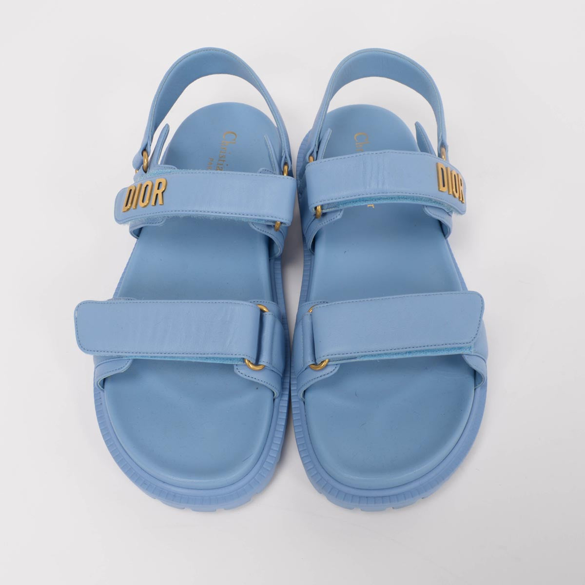 Dior Blue Lambskin Dioract Sandals 40