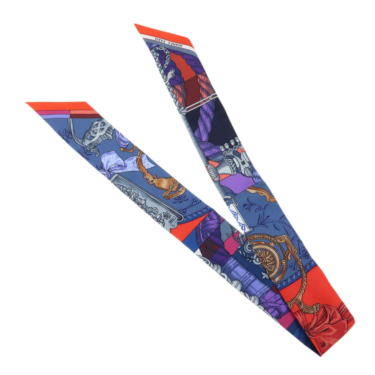 Hermes Red & Blue Cavalleria d'Etriers Twilly