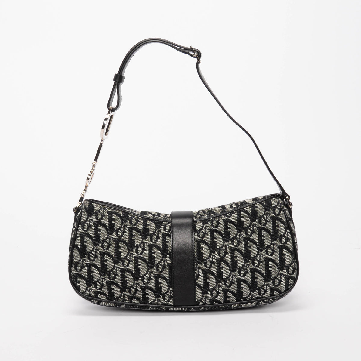 Dior Black Diorissimo Trotter Charm Shoulder Bag