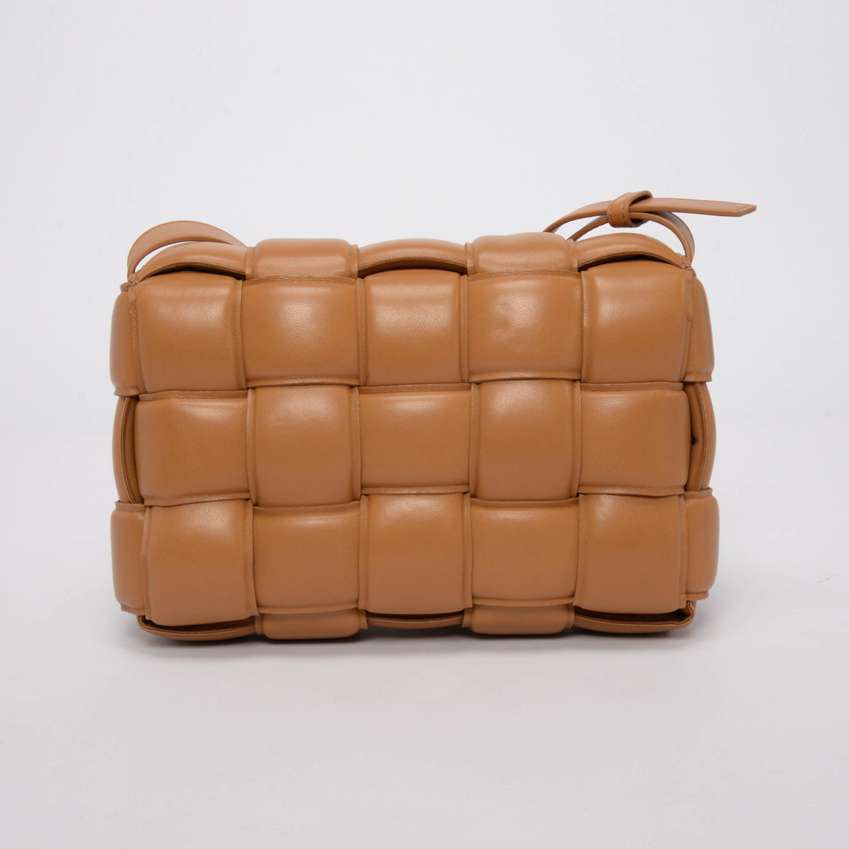 Bottega Veneta Caramel Intrecciato Lambskin Padded Cassette Bag