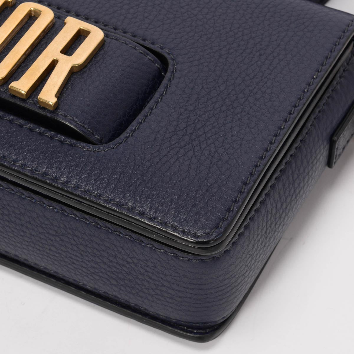 Dior Navy Grained Calfskin Dior(r)evolution Flap Bag