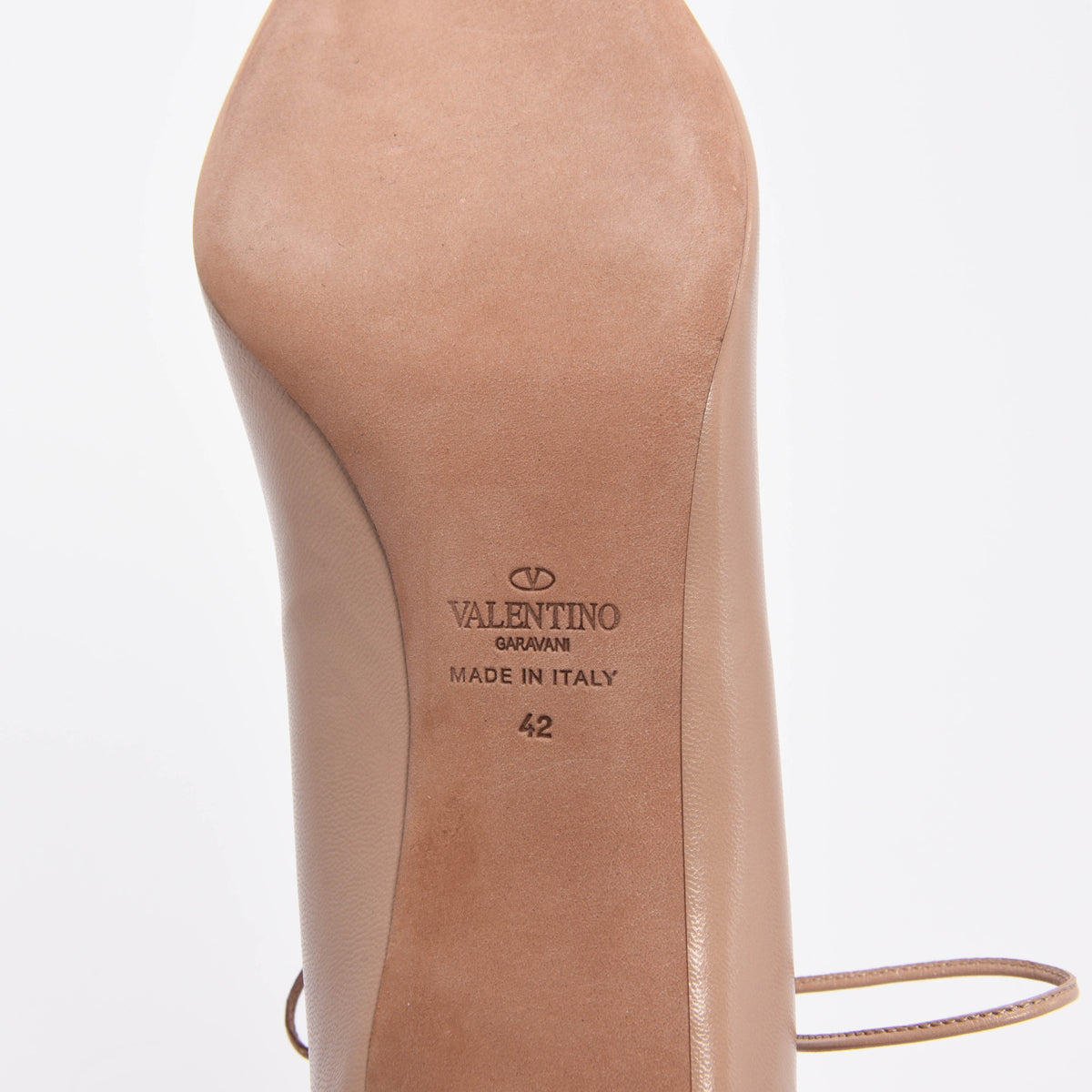 Valentino Poudre Calfskin Lace Up Pumps 42