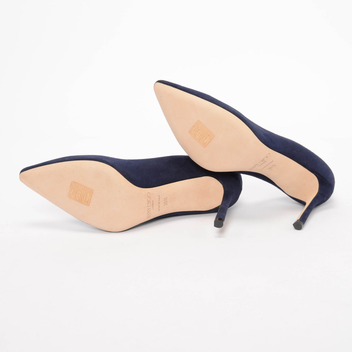 Jimmy Choo Navy Suede Romy 85 Pumps 36.5