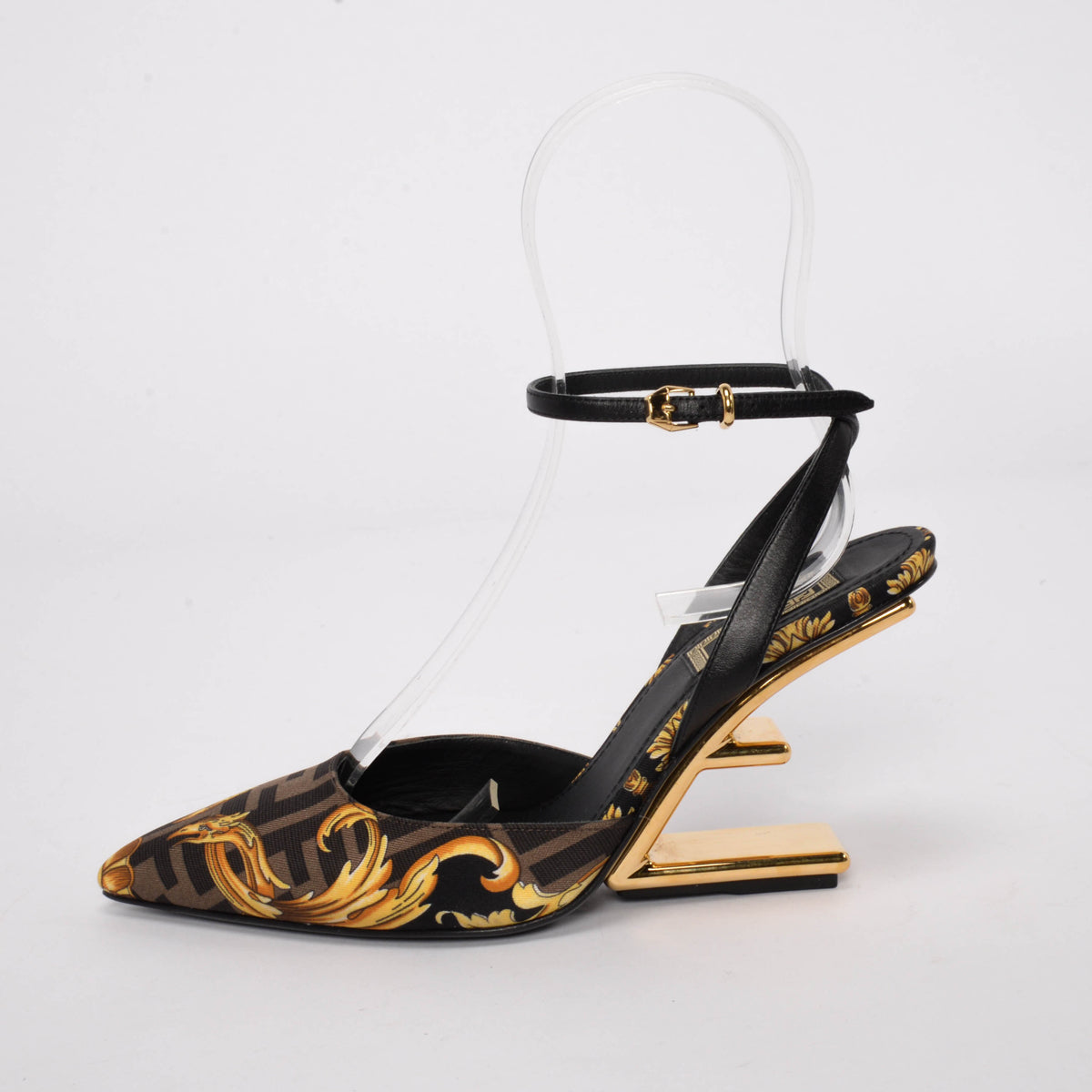 Fendace Tobacco Printed Slingback Pumps 36