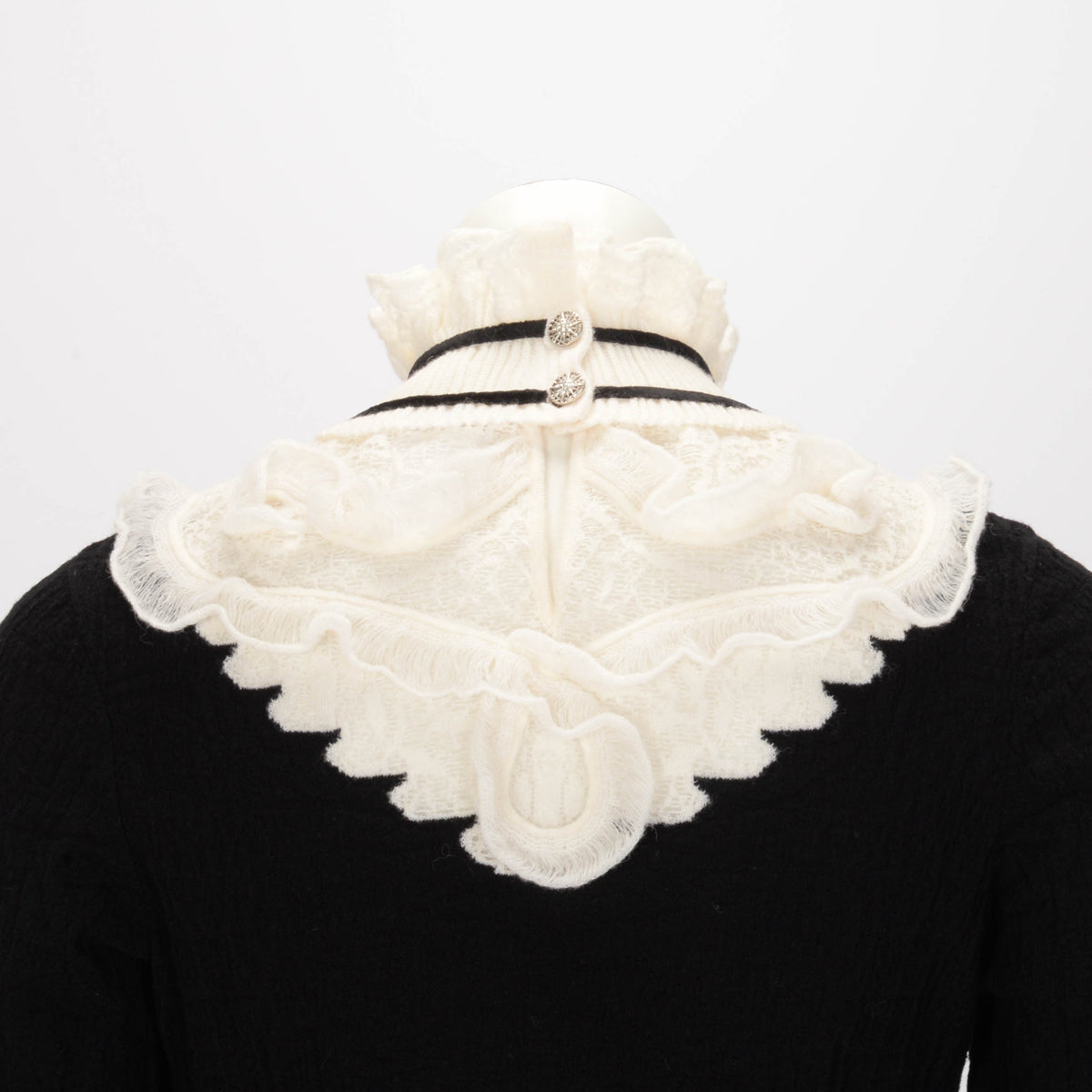 Chanel Black & White Wool Blend Paris to Salzberg Sweater FR 40