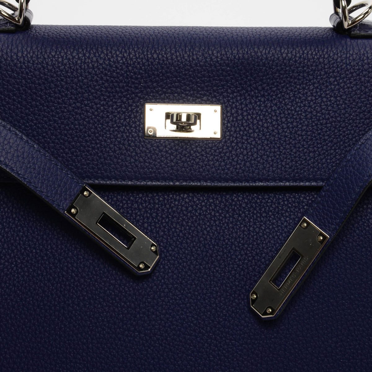 Hermes Blue Encre Togo & Alligator Touch Kelly 28 Bag