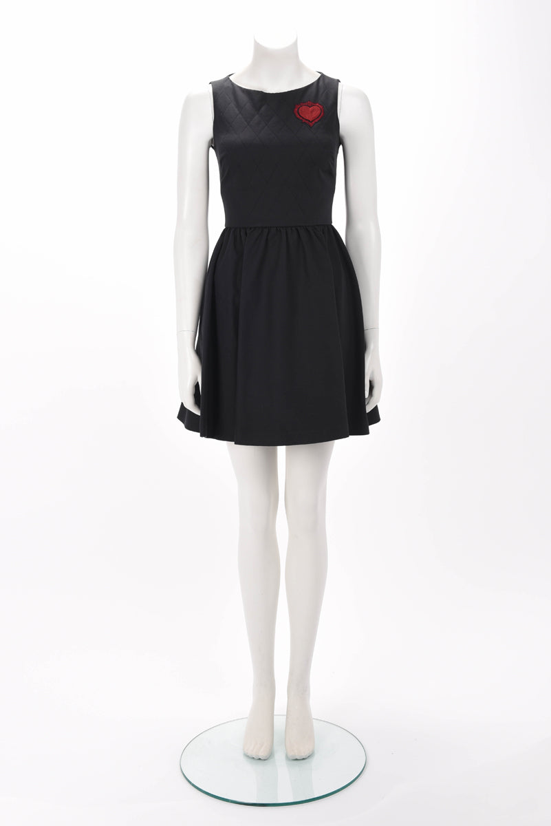 Dior Black Cotton Twill Heart Dress FR 34