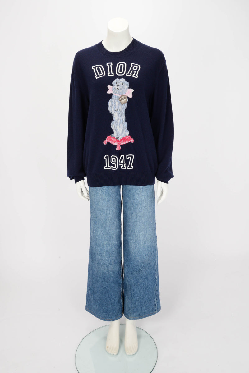 Dior Navy Cashmere Bobby Sweater L