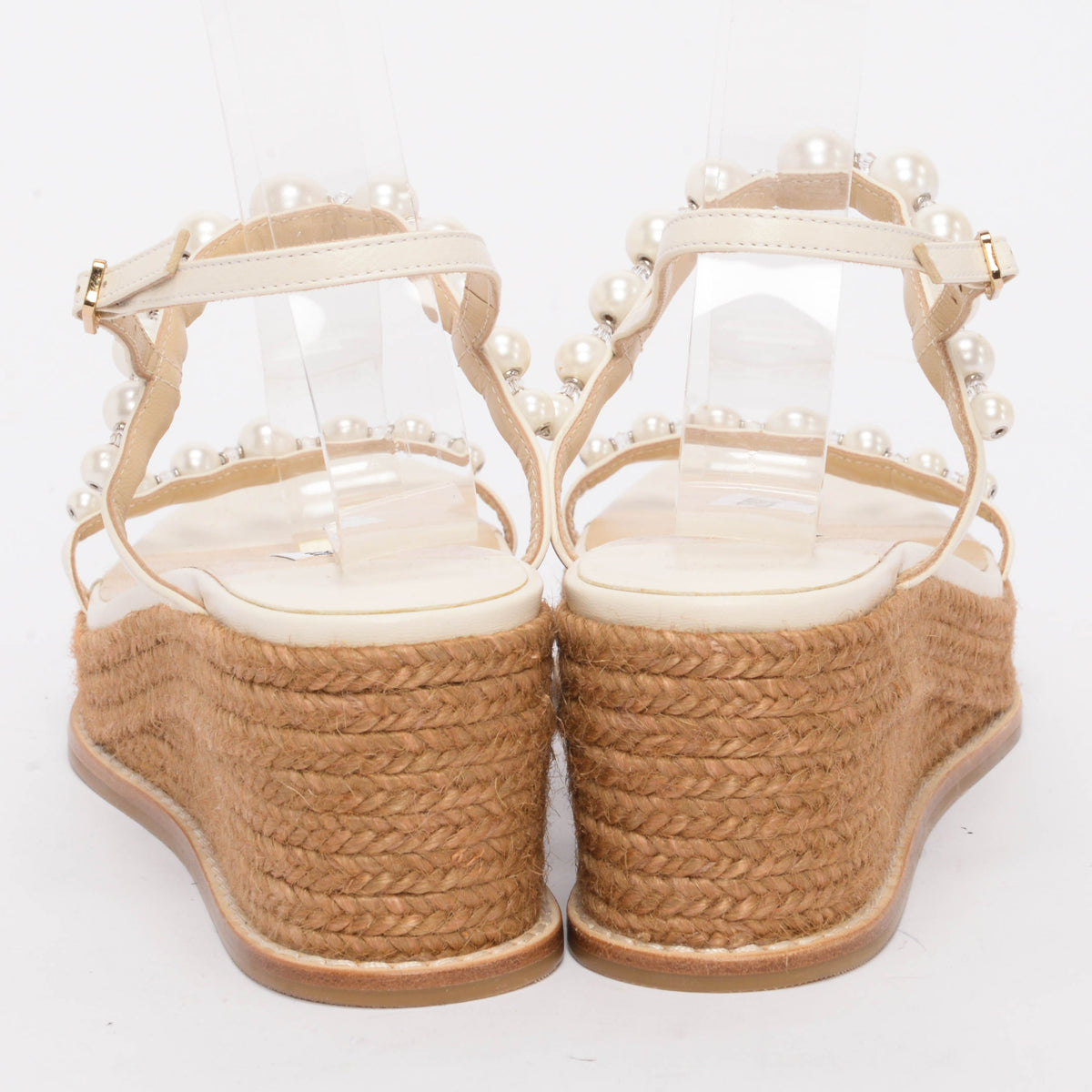 Jimmy Choo White Rope Amatuus Embellished Sandals 41