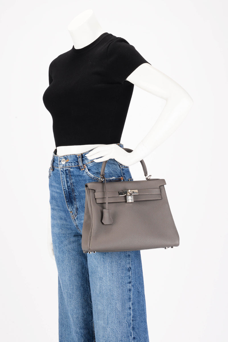 Hermes Gris Etain Togo Kelly 28