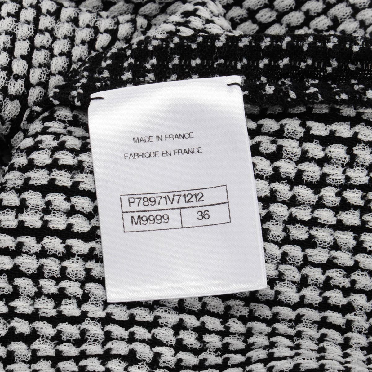 Chanel Black & White Tweed Short Sleeve Blouse FR 36