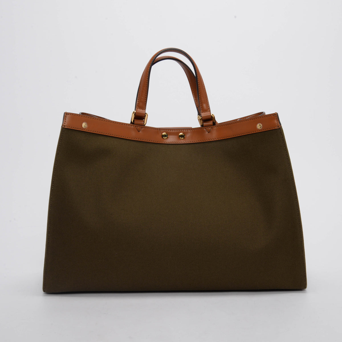 Fendi Khaki Canvas Medium Peekaboo X-Tote