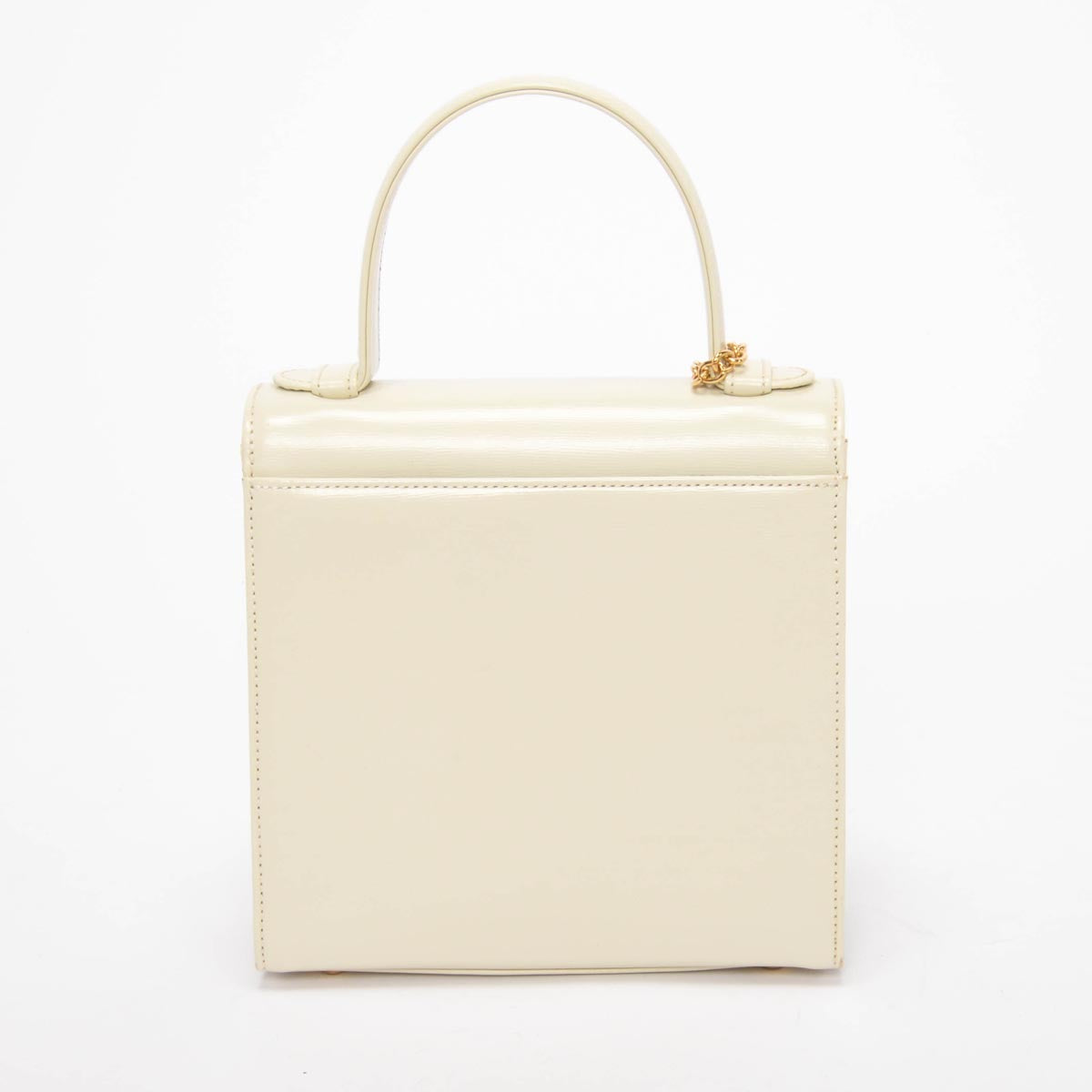 YSL Cream Leather Logo Charm Mini Bag