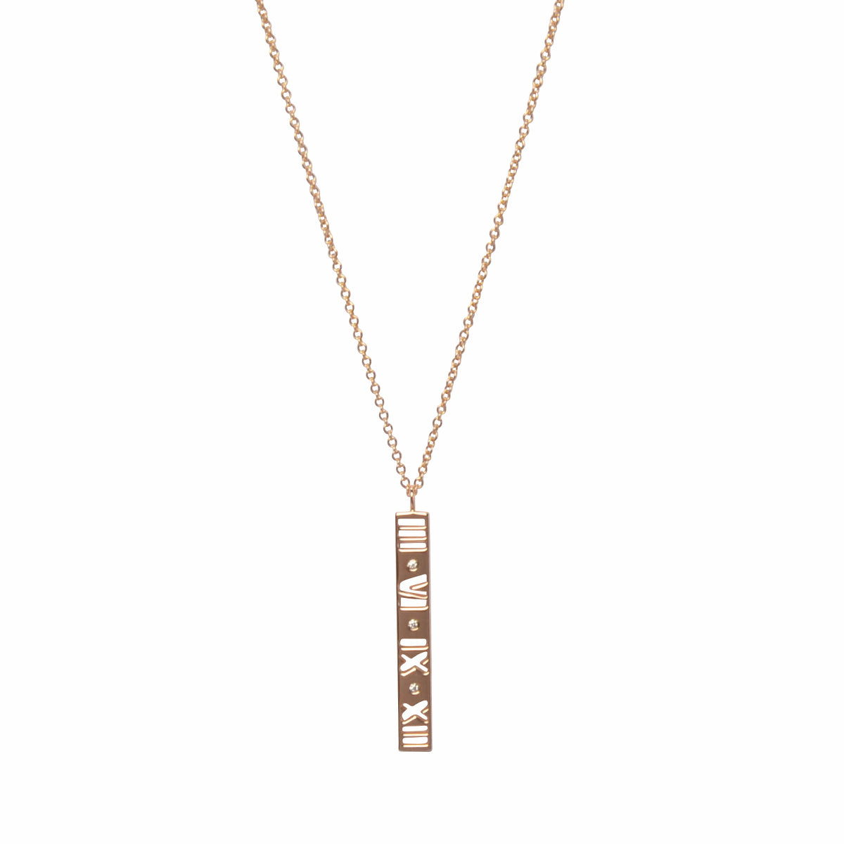 Tiffany & Co 18k Rose Gold Atlas Bar Pendant