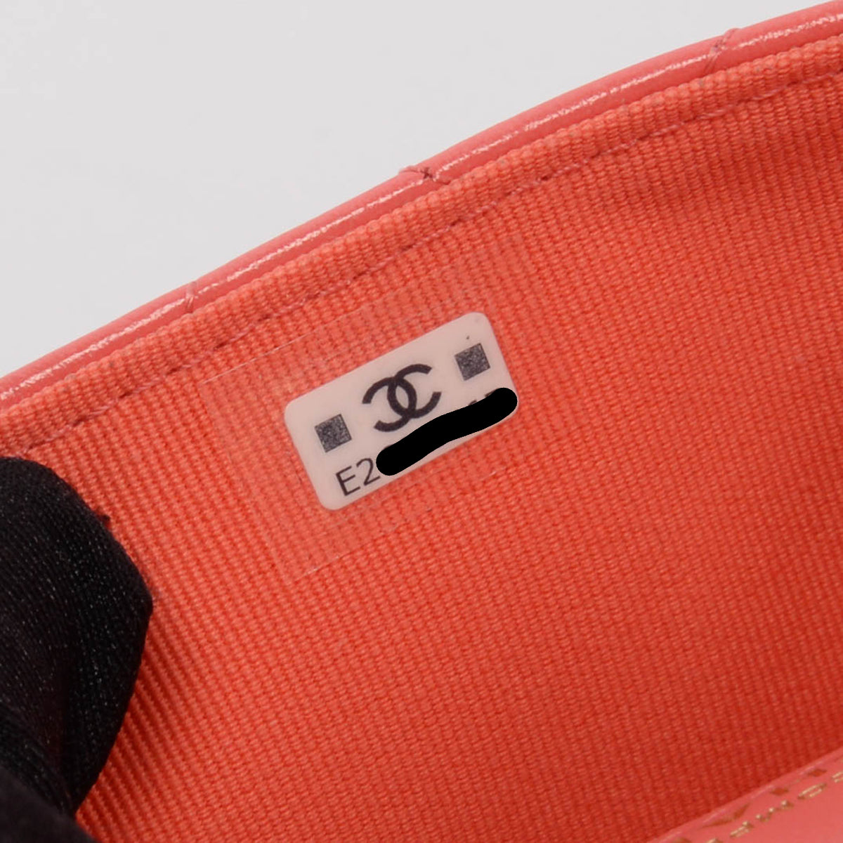 Chanel Coral Lambskin CC Clutch With Chain