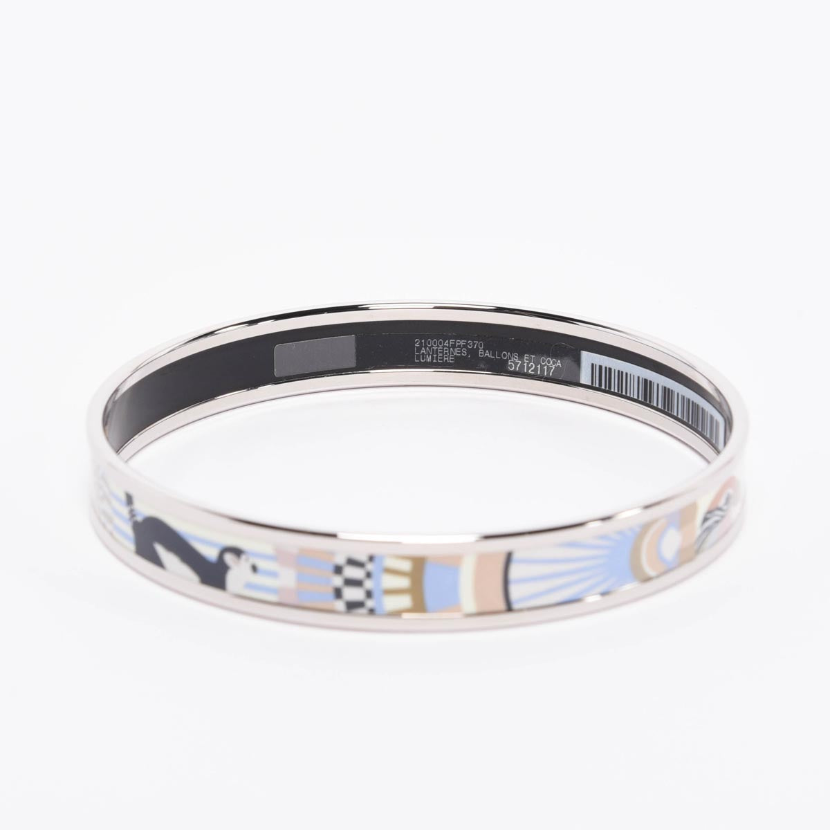 Hermes Pastel Enamel Lanternes Ballons et Cocardes Bangle