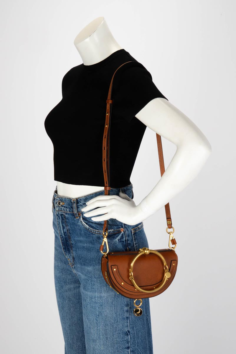 Chloe Tan Calfskin Nile Minaudiere Bracelet Bag