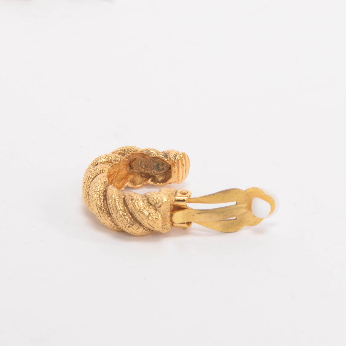 Chanel Vintage Gold Twisted Hoop Clip-On Earrings