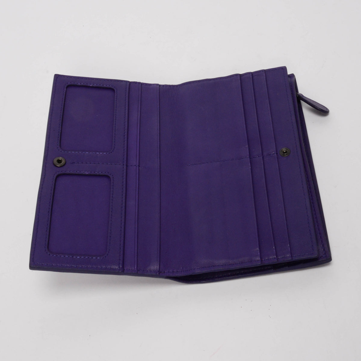 Bottega Veneta Purple Nappa Intrecciato Bi-Fold Wallet