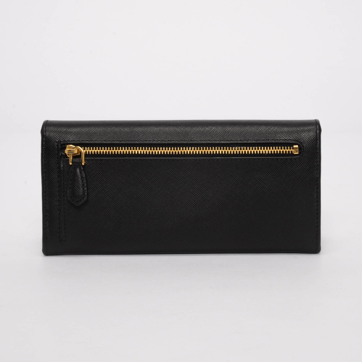 Prada Black Saffiano Leather Continental Wallet