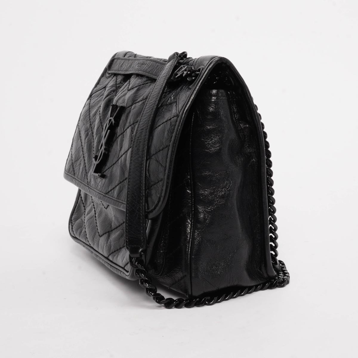 Saint Laurent Black Vintage Calfskin Medium Niki Bag