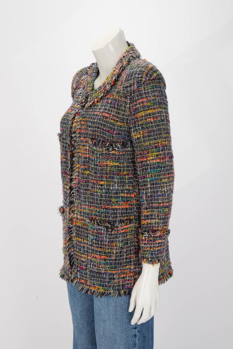 Chanel Multi Colour Fantasy Tweed CC Button Jacket FR 40