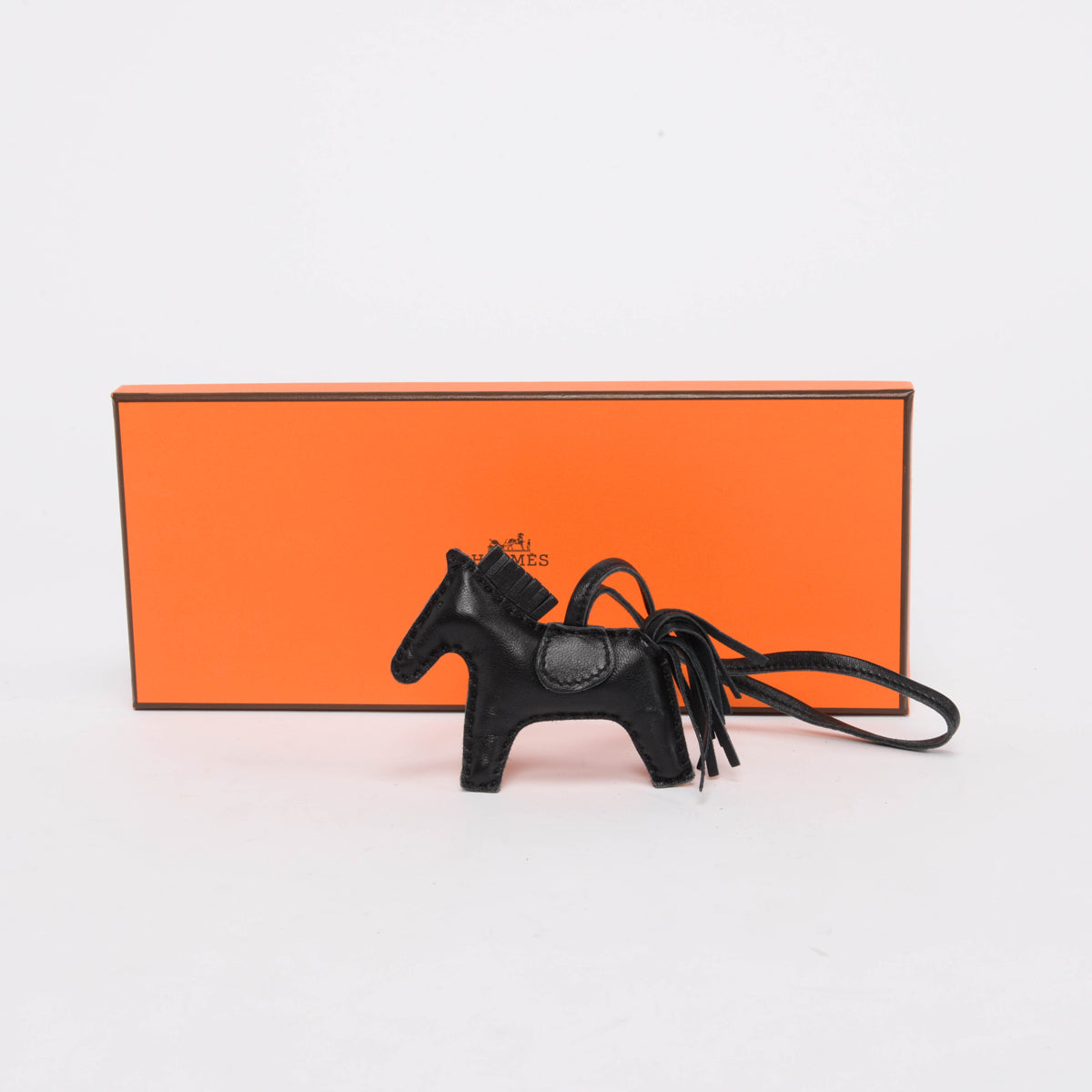 Hermes So Black Milo Lambskin Rodeo PM Bag Charm