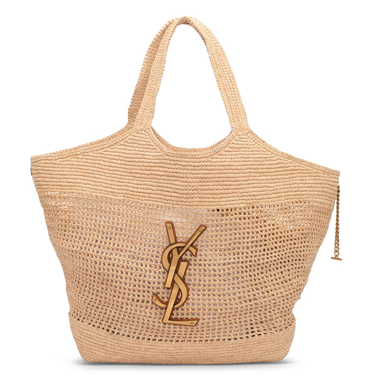 Saint Laurent Natural Raffia Icare Tote