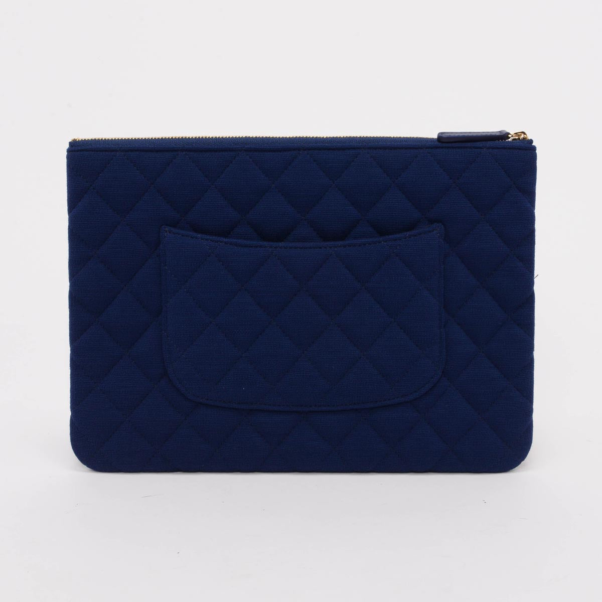 Chanel Cobalt Quilted Jersey Medium O-Case