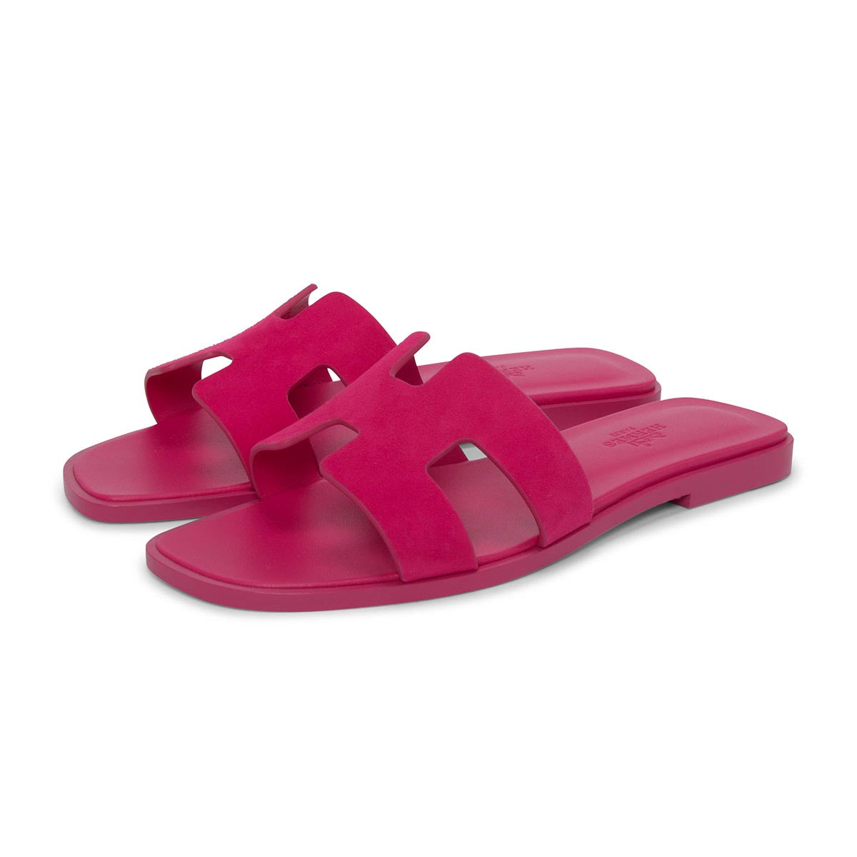 Hermes Rose Sakura Suede Oran Sandals 36