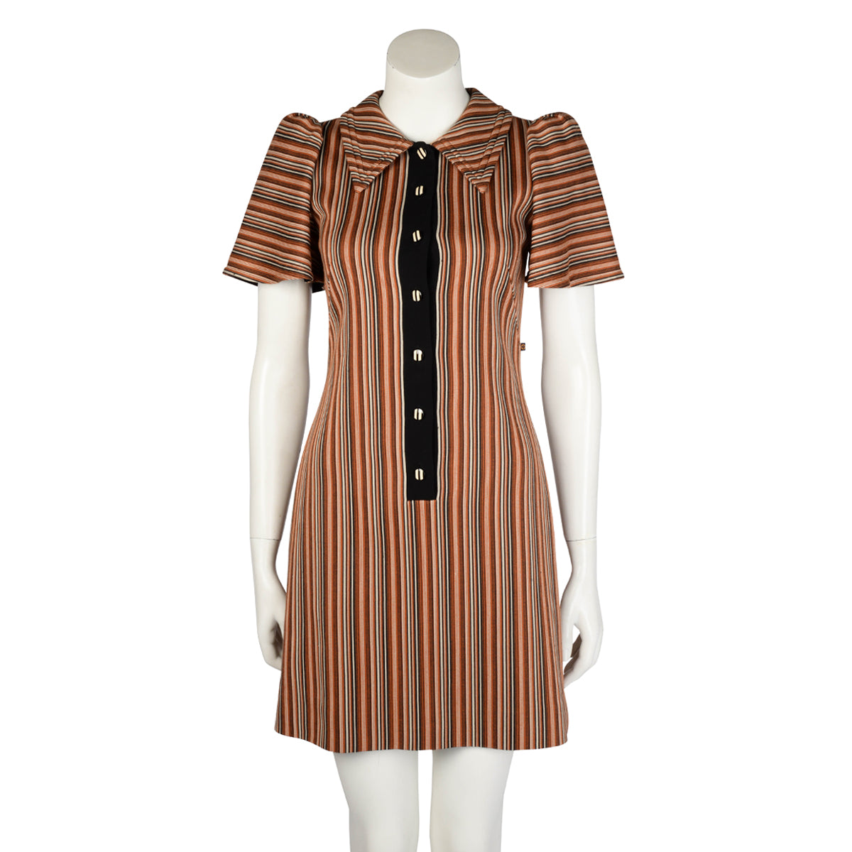 Louis Vuitton Tan Pinstriped Mini Dress FR 36